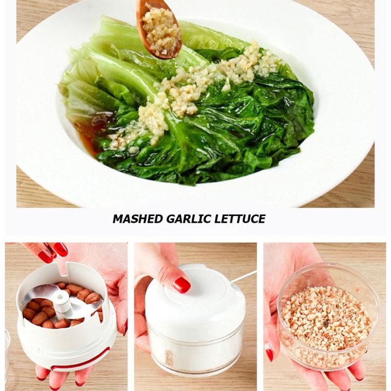 Manual Food Chopper Mini Garlic Chopper Slicer Handheld Pull String Press Mincer Tool