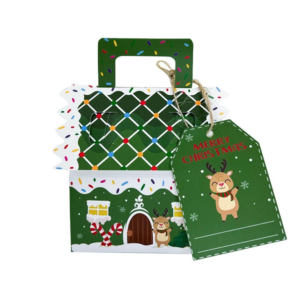 24 Pcs Kraft Paper Christmas Gift Boxes Presents Gable Cookie Candy Bags  Surprise Gift Packaging