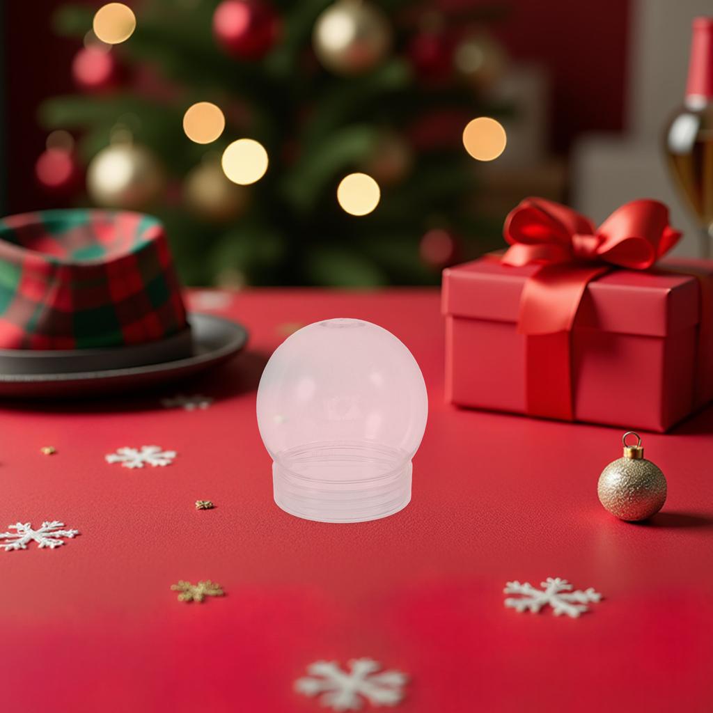 24Pcs Sturdy Clear Plastic Empty Snow Globe DIY Water Globe Kit for Holiday Crafts Making Decorative Ball Shape Globes Xmas