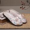Women's Summer Baotou Flat Sole Embroidered Slipper Ethnic Style Soft Sole Non Slip Breathable Home Slipper Outdoor Half Slipper