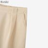 ZANZEA Women Casual Elastic Waist Loose Casual Wide Leg Pants