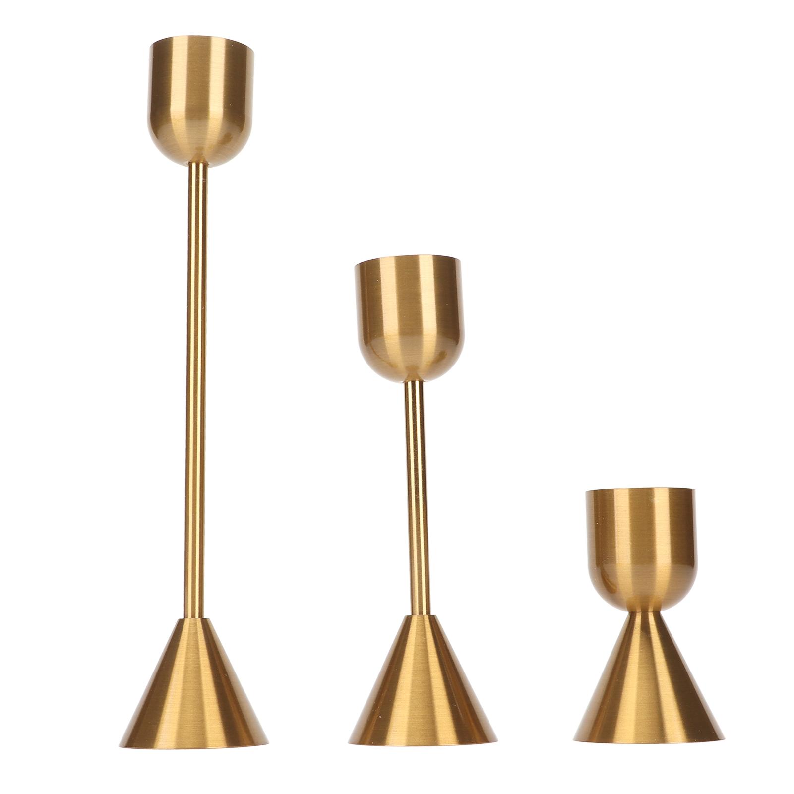 

3 шт. подсвечники разной высоты золотые подсвечники конусные для украшения дома праздник
