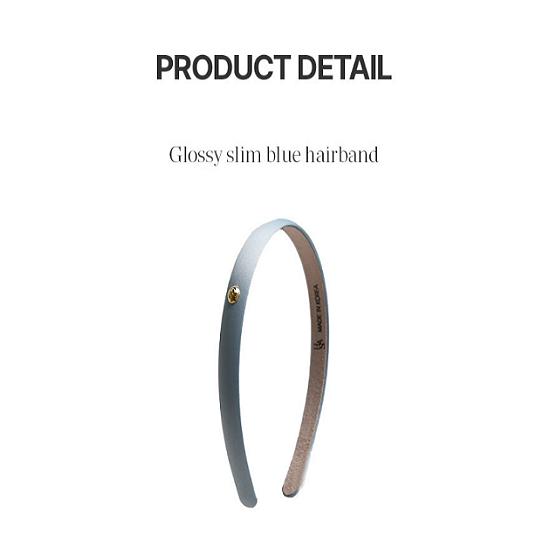 HAS HTY023 Glossy slim blue hairband