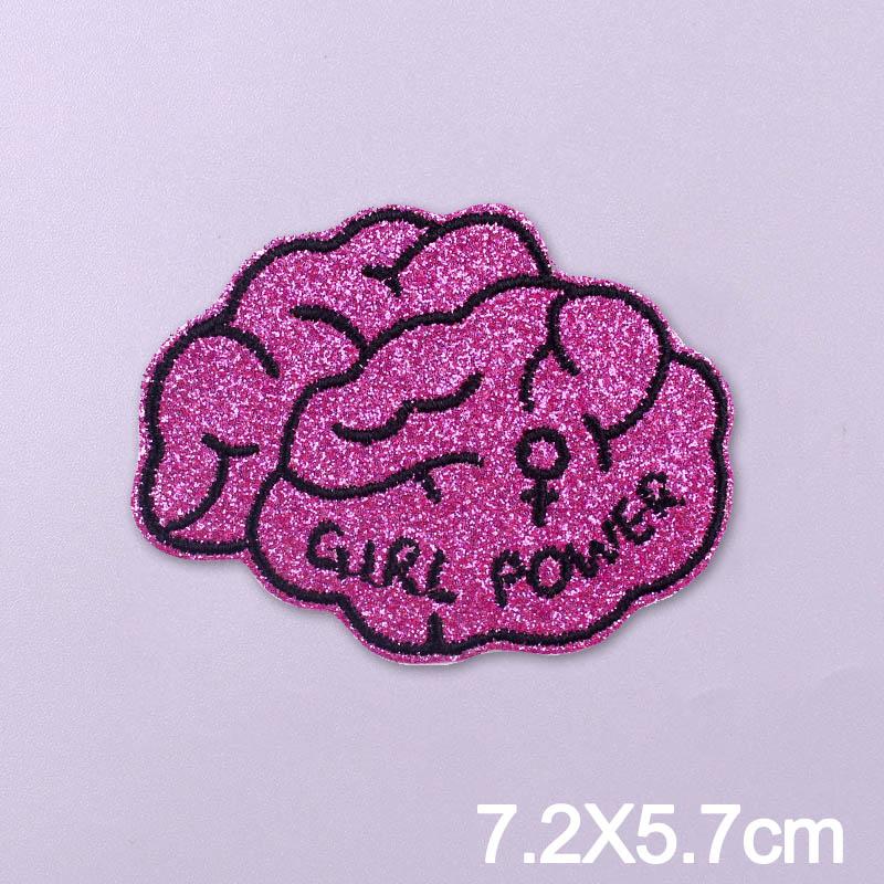 Girl Power Embroidery Patch Iron On Patches For Clothing Thermoadhesiv Patches On Clothes DIY Letters/Phrases Decorate Applique