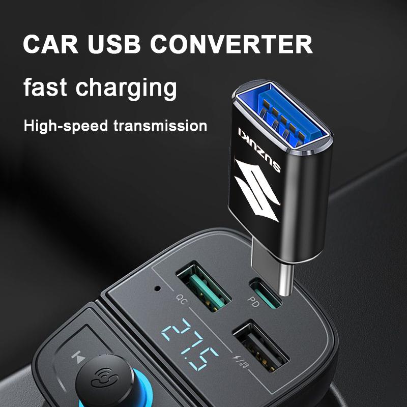 Car Usb Type C Cable Converter Charging Adapter Car Accessories for Suzuki Swift SX4 Samurai Sport Jimny Grand Vitara Alto GW250 Splash Swace