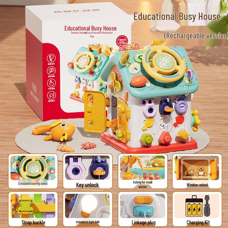 Montessori Busy House Toy: Steering Wheel for 1-2 Year-Olds' Fine Motor Skills