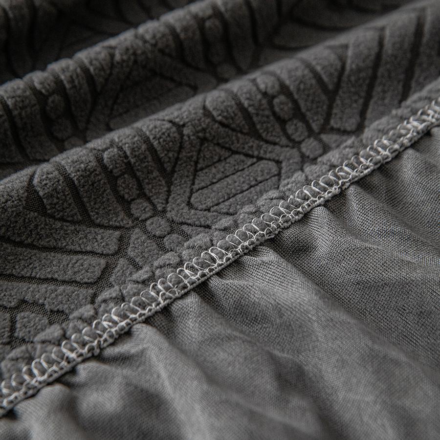 Polar Fleece Jacquard Sofa Cover With Geometric Pattern High Elasticity Pet-Friendly Stain-Resistant All-Season Use Machine Wash