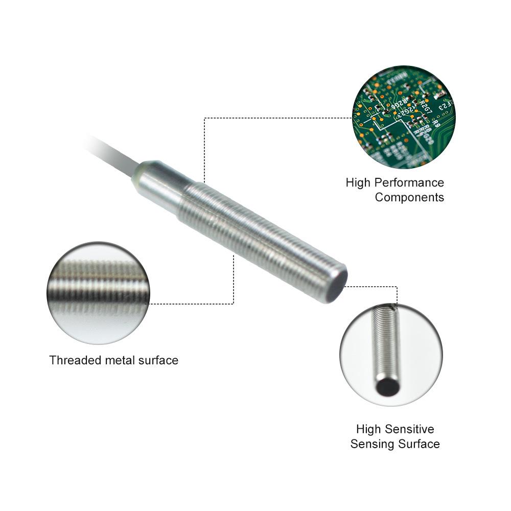 KeyiTe Long-Distance M5 Ultra-Small Inductive Proximity Switch, J5MT-N, 1.2mm Sensing Distance