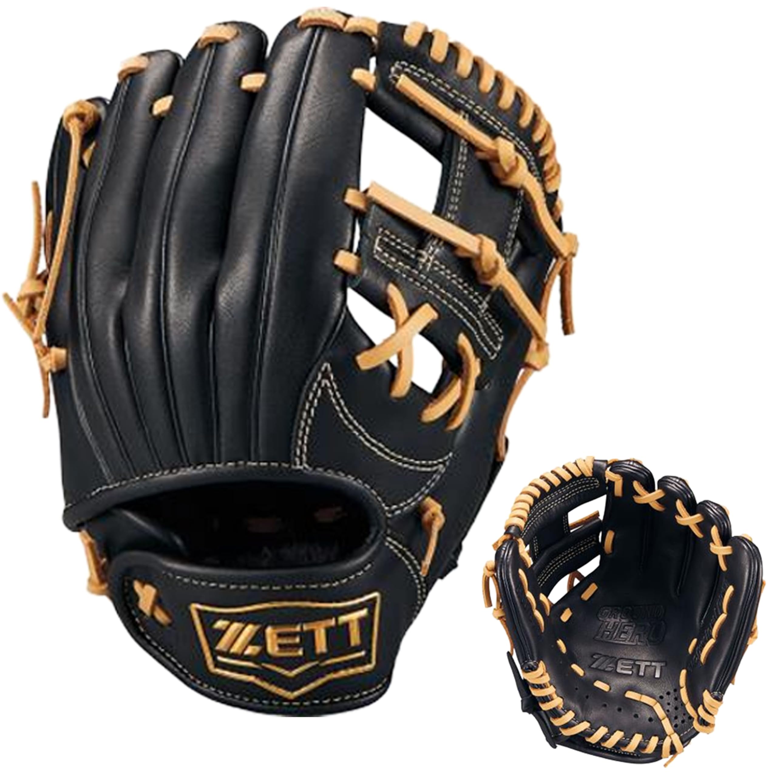 

ZETT Youth Softball Ground B BJGB76515F Glove, Hero, All-Around, Black/Pastel (1932), Size SS,