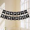 Black White Race Car Banner Hanging Happy Birthday Ornaments  For Kids Racing Birthday Party