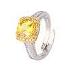 Square Colored Zircon Ring Cross-border Exaggerated Personality Pink Zirconia Golden Jewelry