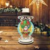 Wooden Special Shaped Christmas Mosaic Rhinestone Drawing Candlestick Decor Desktop Diamond Art Candle Holder for Home Office