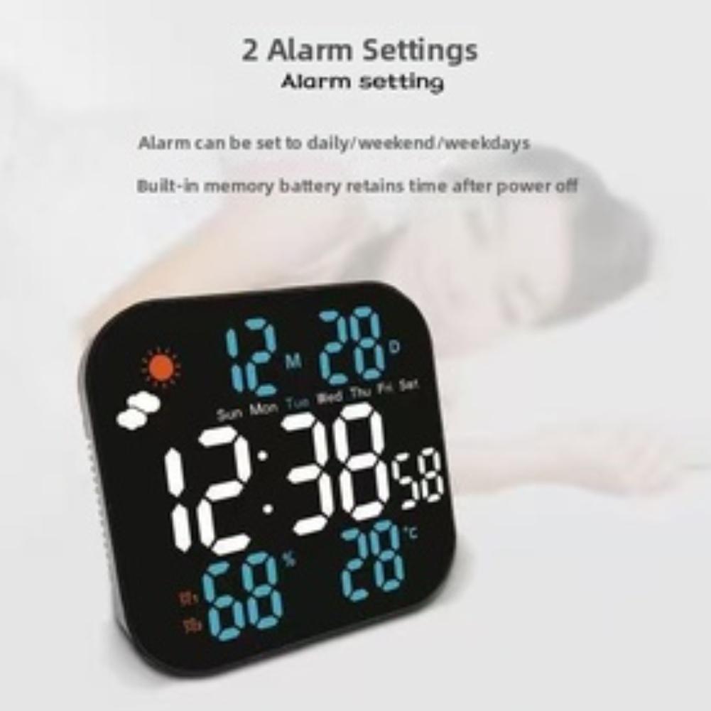 LCD Wall Clock Digital Wall Clock Weather Forecast Function