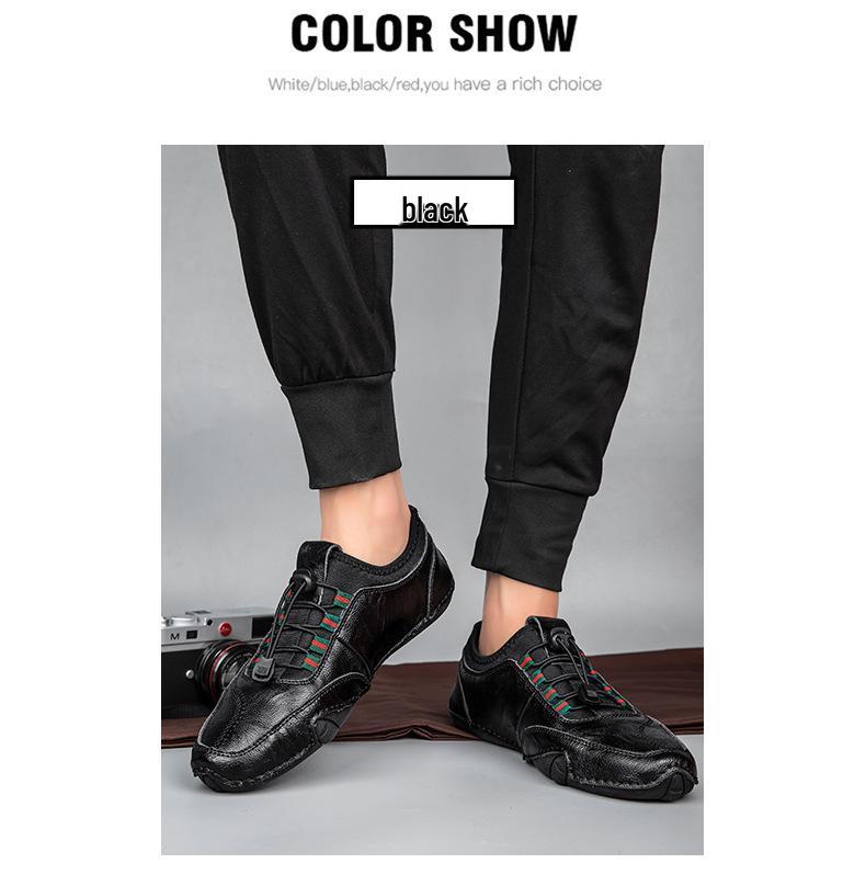 Men's Plus Size Casual Leather Moccasins: Spring/Summer British Style in Cowhide