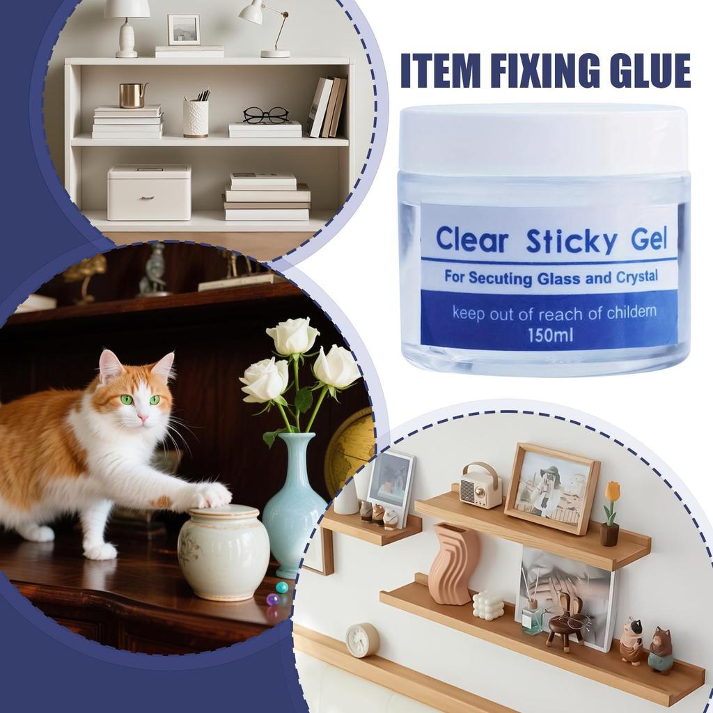 150/30ml Clear Museum Gel Artifacts Museum Exhibits Gel Reusable Clear No Residues Exhibits Putty Prevent Falling for Ceramic