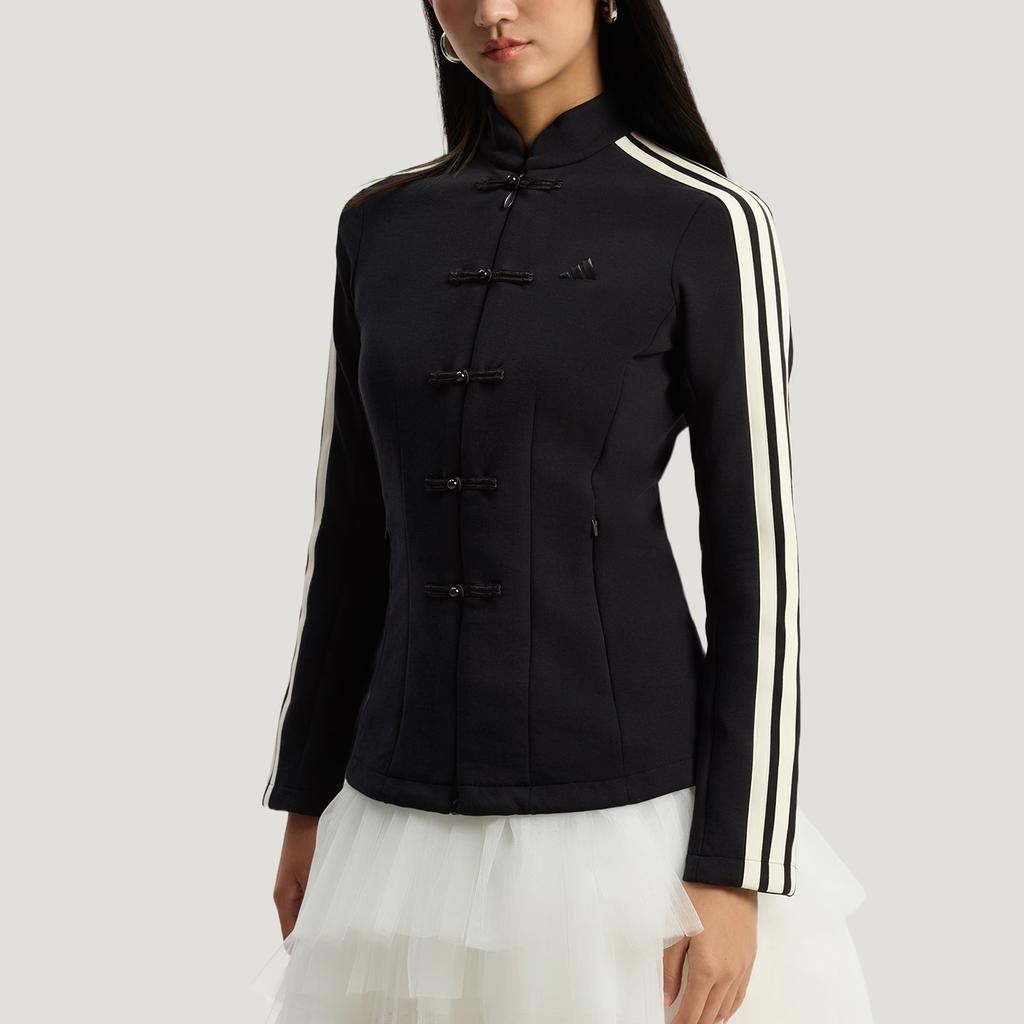 Adidas FW25 Samuel Gui Yang Mitgestaltete Spacer Jacke im lässigen Streifen-Sportstil im neuen chinesischen Stil für Damen HY2130