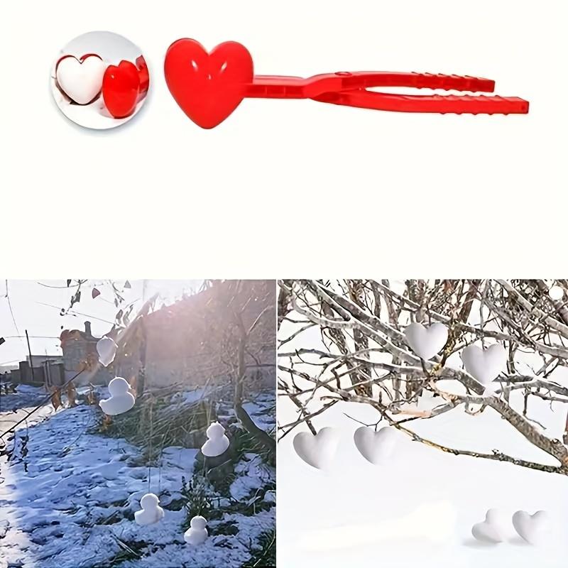 4pcs Snowball Maker Duck Snowman Heart Shape Snow Toy with Ergonomic Handle Winter Snowball Fight Maker Tool Clip