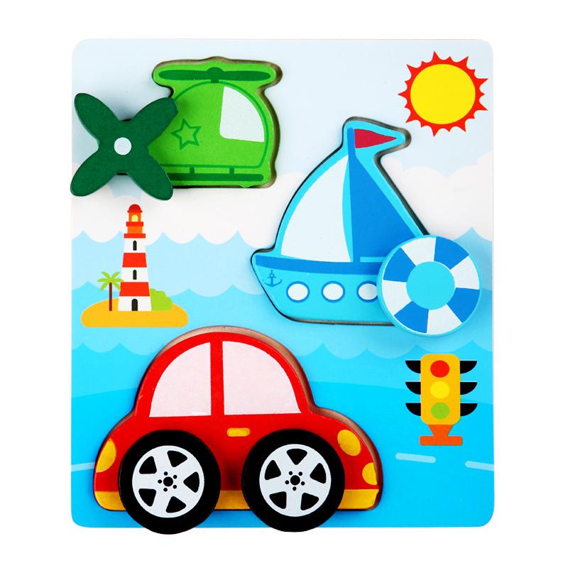 Rompecabezas de Madera 3D para Bebés Montessori Juguetes de Rompecabezas de Emparejar para Niños