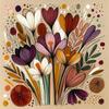 Colorful Floral Art Design 2D DIY Diamond Painting Kit, Handmade Round Full Drill Canvas Art Set, Mosaic Decorative Craft Wall Art, Frameless, Complet