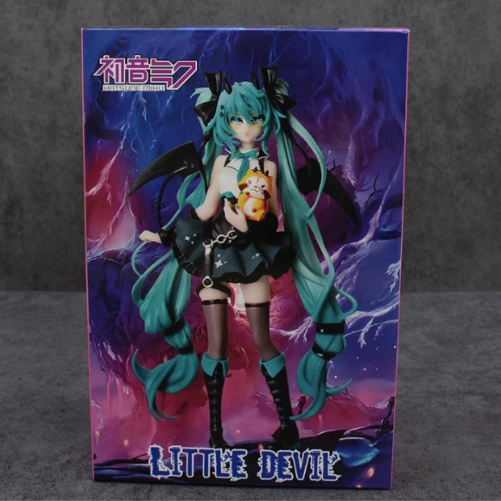 Anime Pequeño Diablo Hatsune Miku Hecho a Mano Pequeño Mapache Chuyin Ángel Oscuro Hecho a Mano Modelo de PVC Adornos Periféricos de Animación