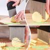 Potato Cutter Slicer Stainless Steel French Fry Cutter Knife Vegetable Slicer Crinkle Wavy Potato Chips Maker Kitchen Gadget