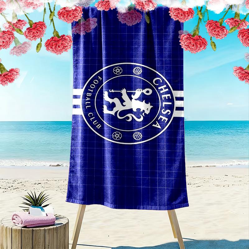 Chelsea F.C Print Beach Towel, Large Soft Quick Dry Towel for Beach Camping Swimming