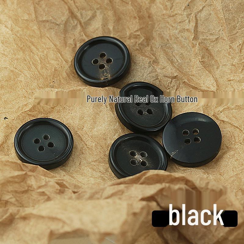 Genuine Cow Horn Blazer Buttons - Four-Hole Style for Casual Menswear