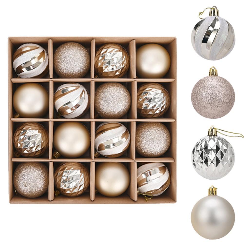 

Lively Decoration with Pack of Christmas Balls in For Champagne Color Size 6CM