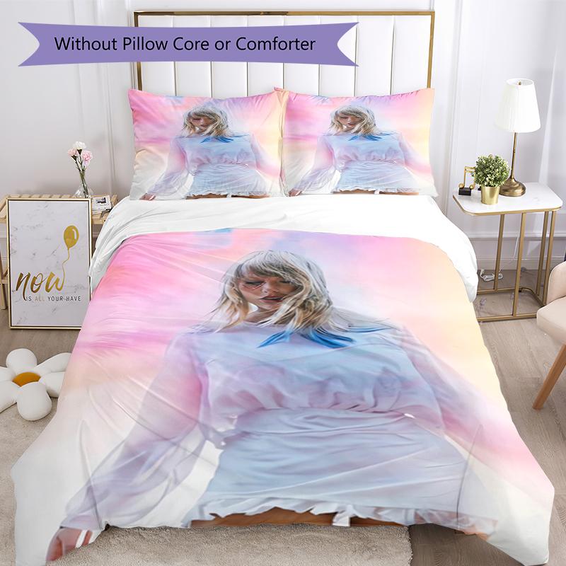 3pcs Taylor Swift Bedding Set Duvet Cover Closure Includes 1 Duvet Cover & 2 Pillowcases, Soft and Comfortable for All Seasons.