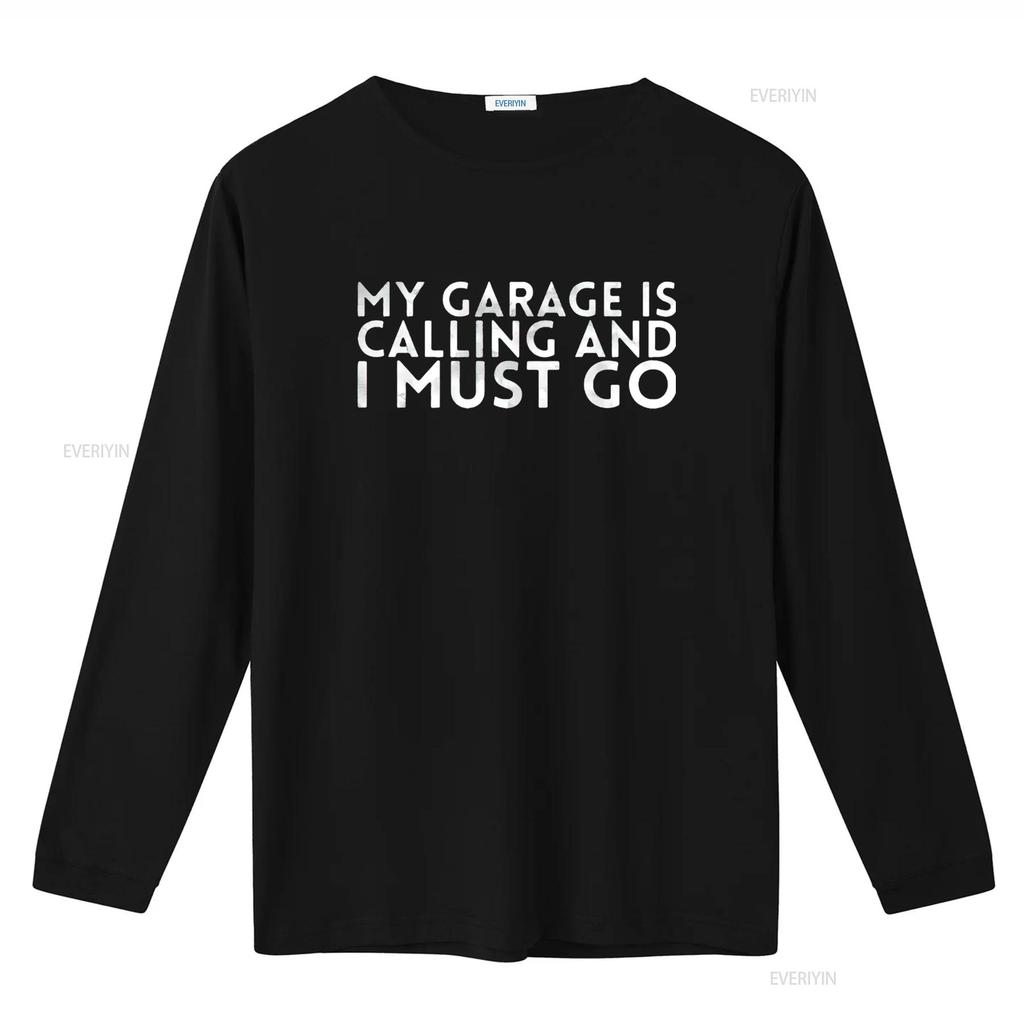 Mens My Garage Is Calling And I Must Go Design For Mechanics T Shirt Black Large Vintage Washed Unisex Fashion Homme Soft