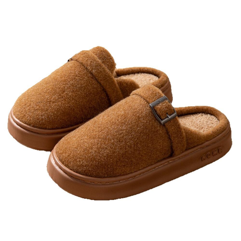 2025 plush warm household winter cotton slippers couple models can wear EVA thick-bottomed cotton slippers