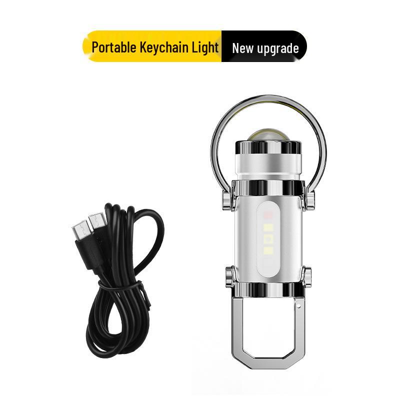 Compact Waist-Hanging Keychain Flashlight: Multifunctional, Rechargeable, Waterproof for Everyday and Outdoor Use