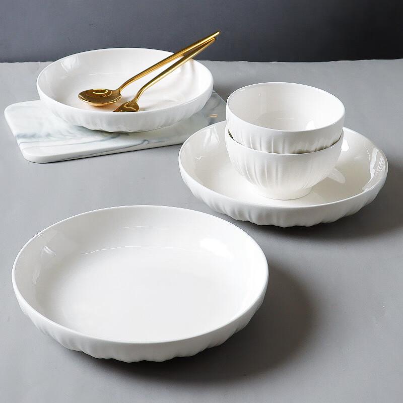 Zhaoran Simple Style 12-inch White Ceramic Fish Plate