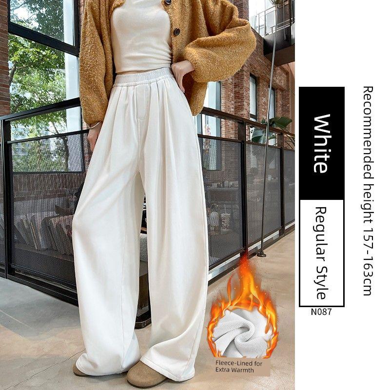 Tencel Straight-Leg Jeans for Women, Summer Thin Style, Plus-Size High-Waisted Loose Fit, Slimming and Drapey Ice Silk Wide-Leg Pants