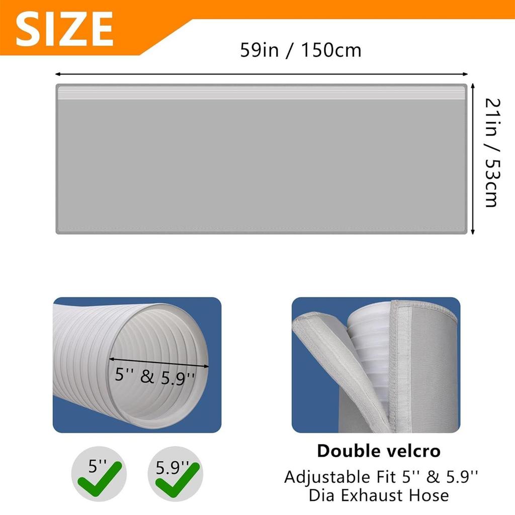 Portable AC Hose Insulation Sleeve Portable Ac Hose Heat Insulation Cover Dustproof Air Conditioner Exhaust Tube Protector Wrap 