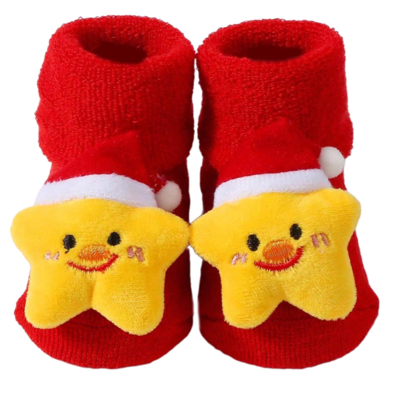 

Махровые носки для младенцев 0-12 месяцев, рождественский узор, теплые хлопковые носки, теплые и защитные носки для ношения в помещении и на улице H