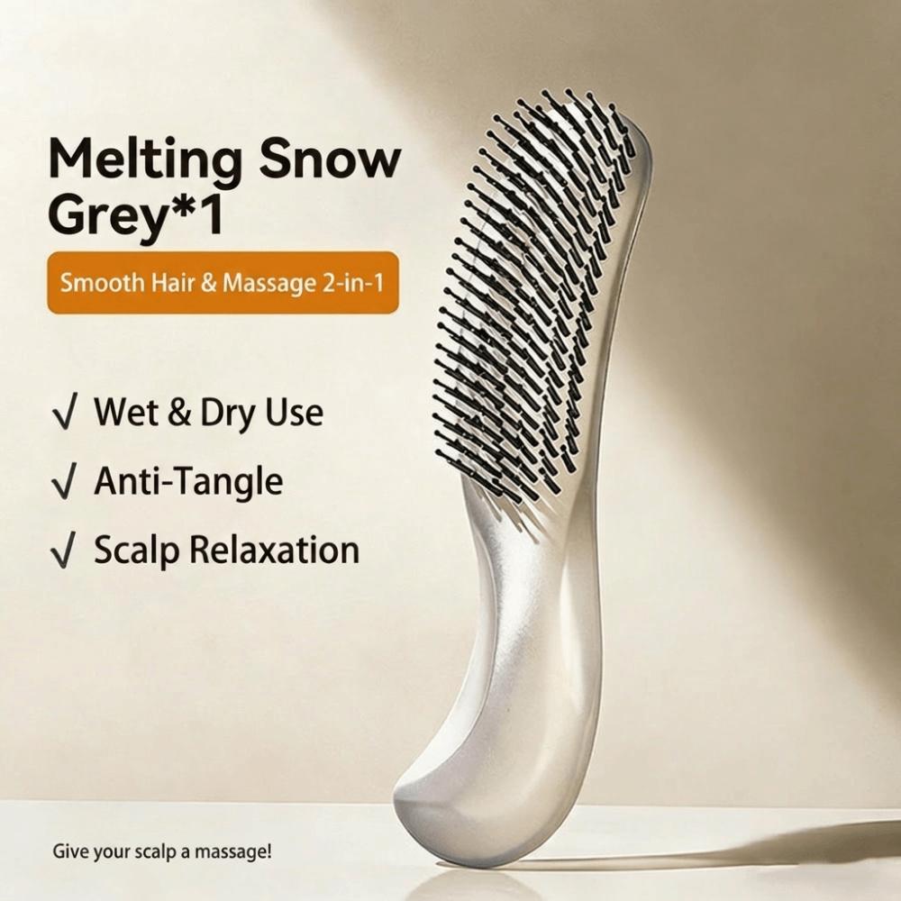 Curved Shape Curved Styling Comb Dual Layer Teeth Scalp Massage Brush Salon Styling серый