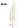 Wind Chime Faux Crystal Suncatcher for Window, Natural Stone Rainbow Maker with Prism Home Decoration Pendant Indoor Outdoor, Home, Garden,