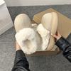 Thick-soled piled thickened cotton slippers women's autumn and winter new home indoor non-slip bag head half-drag fluffy shoes