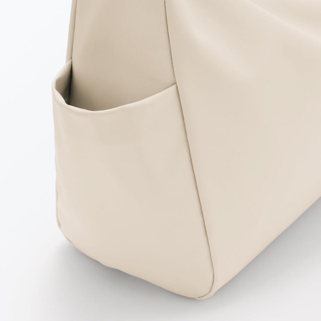 MUJI Square Shoulder Bag Made with Plant-Based Materials, Unisex, Adult, EFD02A4A, Off-White