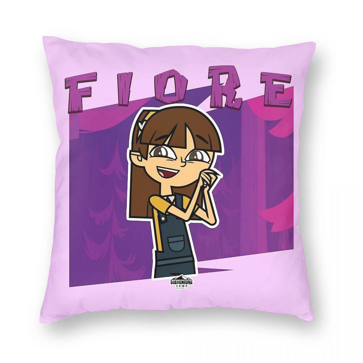 Disventure Camp Fiore Square Pillowcase Polyester Linen Velvet Creative Zip Decorative Pillow Case Car Cushion Cover x 30x30cm