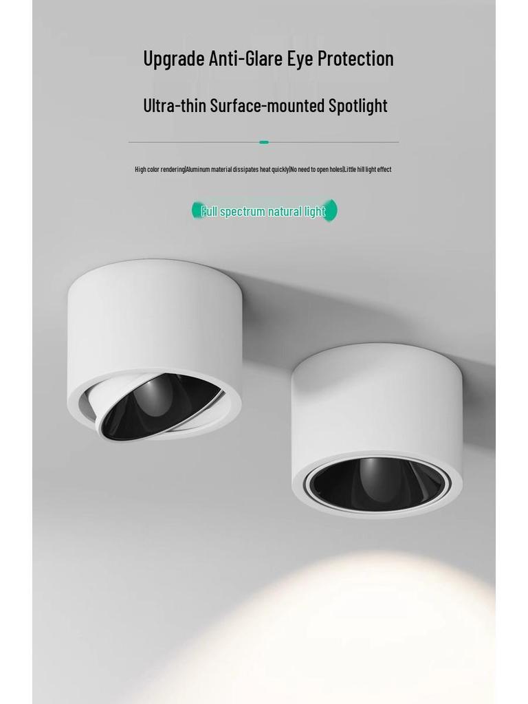 Ultra-Thin Adjustable Angle Anti-Glare Bullseye Spotlight for Living Room Ceiling