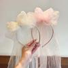 Mesh Bow Veil Hair Hoop Polyester Bridal Tulle Fashion Girls Head Gauze  Birthday Headdress