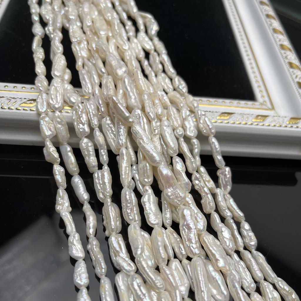 1String, White Natural Freshwater Pearls, Small Pipa Pearl Beads for Jewelry Making DIY Necklaces, Bracelets Crafts Length 36cm