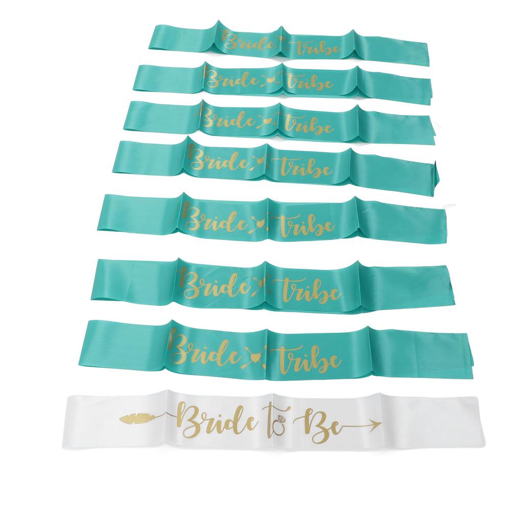 8Pcs    smaid Sash Gold Letters Hypoallergenic Material Wedding   to Be Sash Set for Wedding Parties