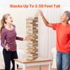 Tumbling Timber Toy, 54 Blocks Large Tumble Tower Blocks Game, Pine Wood Tumbling Tower Game with Carry Bag and Scoreboard, Wooden Stacking Game,