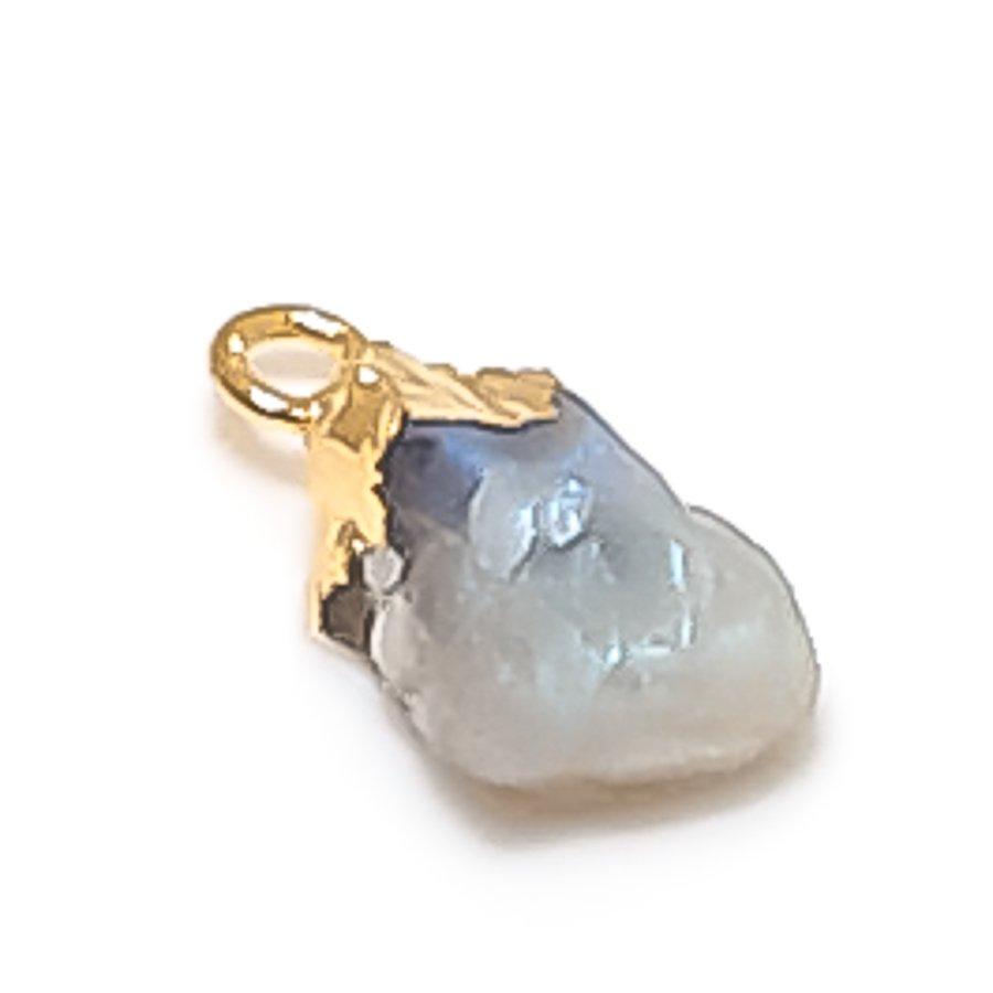 Natural Labradorite Rough 925 Sterling Silver Jewelry Pendant 0.59" K8D73