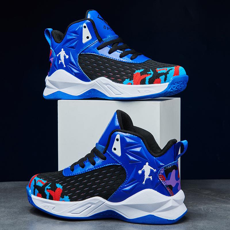 Boys mesh breathable basketball shoes Children's 2025 spring and summer new professional student sports training non-slip and wear-resistant