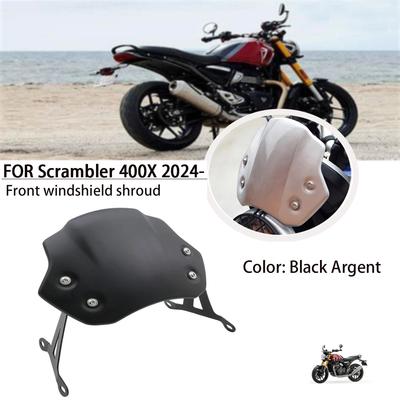 For Scrambler 400X Scrambler400X 2025 Motorcycle Windshield Aluminum Wind Deflector Viser Cockpit Fairing Headlight Windscreen