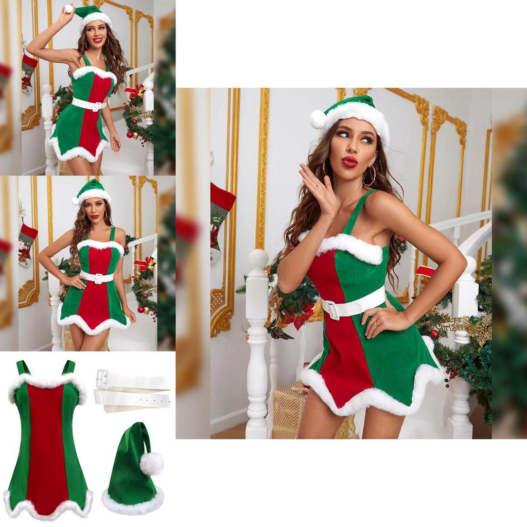 Festive Christmas Costume For Women With Polyester Fabric For Holiday Parties